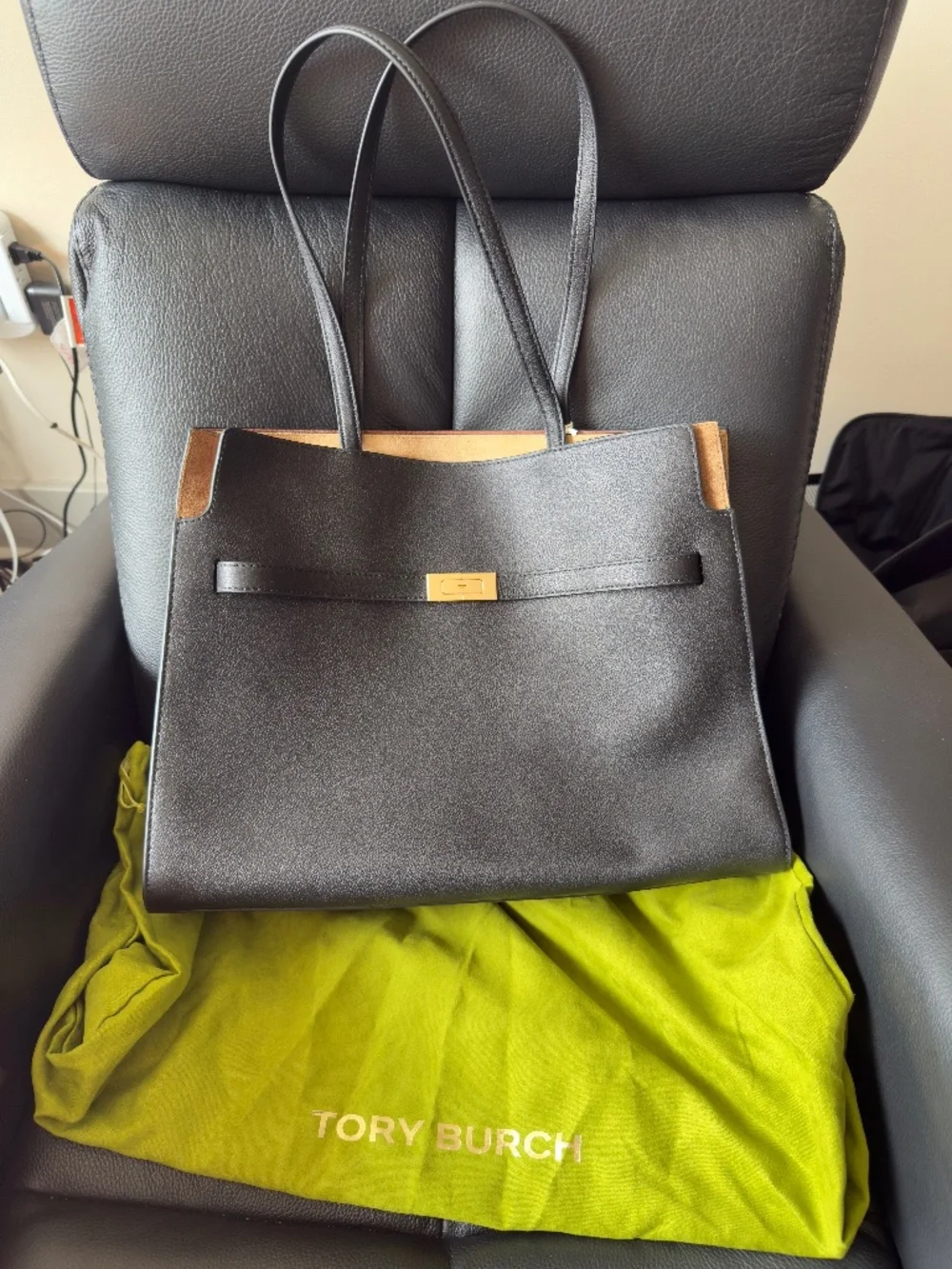 Tory Burch Lee Radziwill Tote Bag Black NWT $995 retail